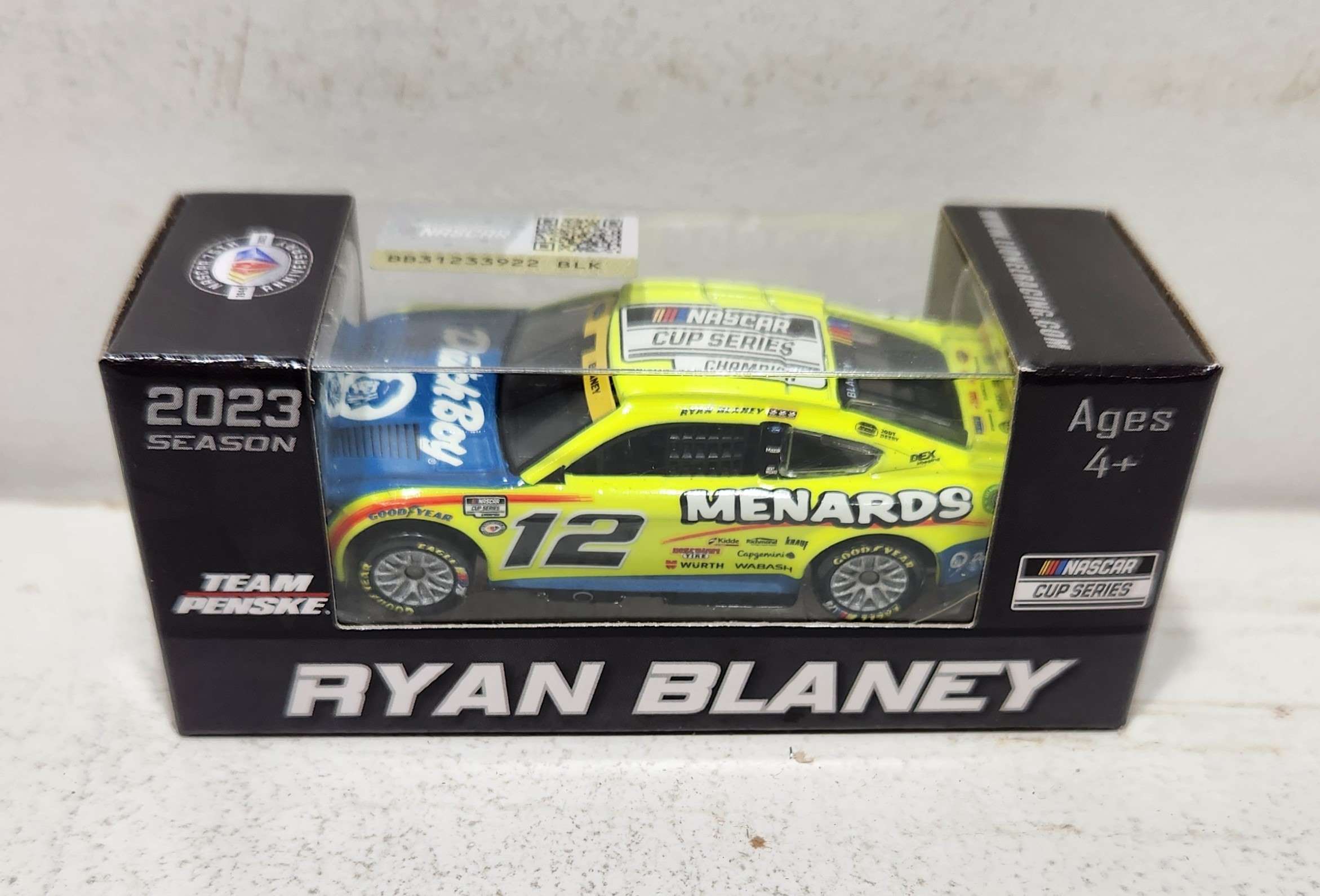 2023 Ryan Blaney 1/64th Menards "NASCAR Cup Series Champion" Mustang