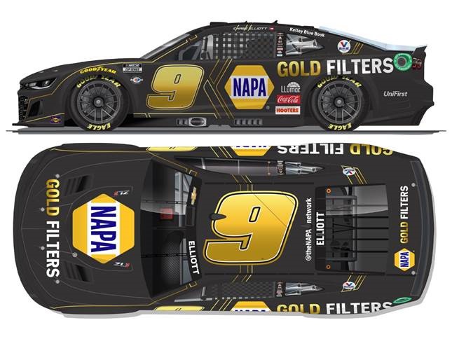 2023 Chase Elliott 1/24th NAPA "Gold Filters" hood open Camaro