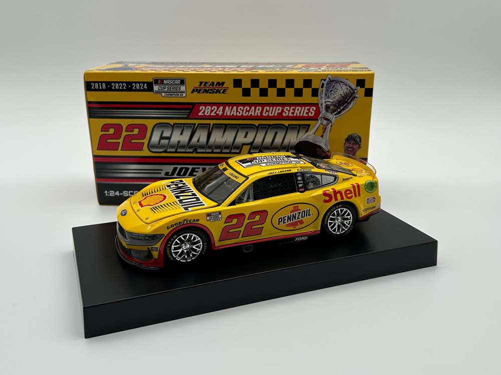 2024 Joey Logano 1/24th Shell Pennzoil "Nascar Cup Champion" hood open Mustang