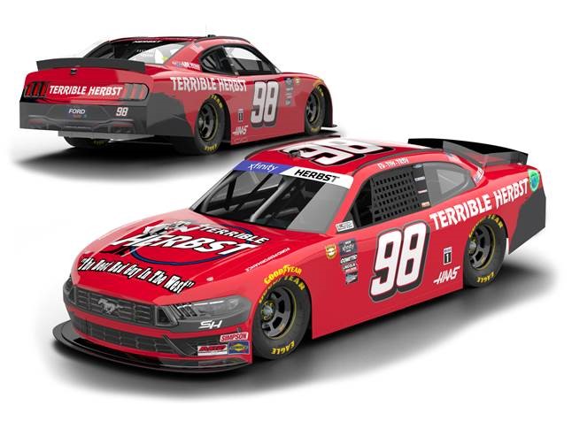 2024 Riley Herbst 1/64th Terrible Herbst "Darlington Throwback""Xfinity Series" Mustang