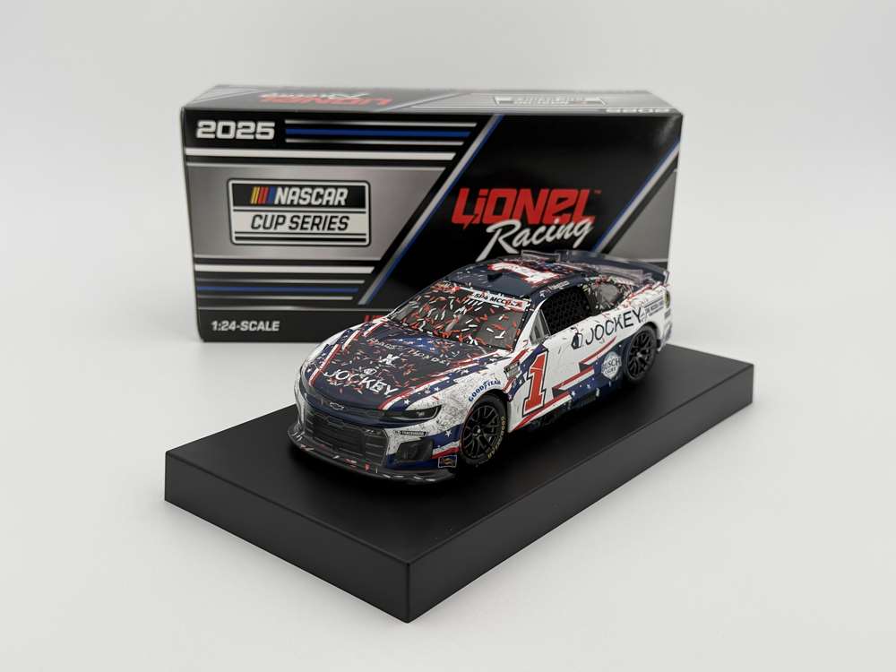 2025 Ross Chastain 1/24th Jockey Folds of Honor "Charlotte Coke 600 Win" hood open Chevrolet