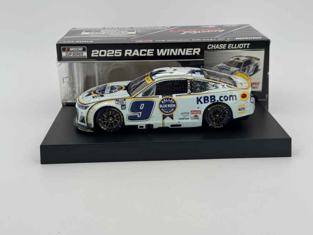 2025 Chase Elliott 1/24th Kelley Blue Book "Kansas Win" hood open Chevrolet