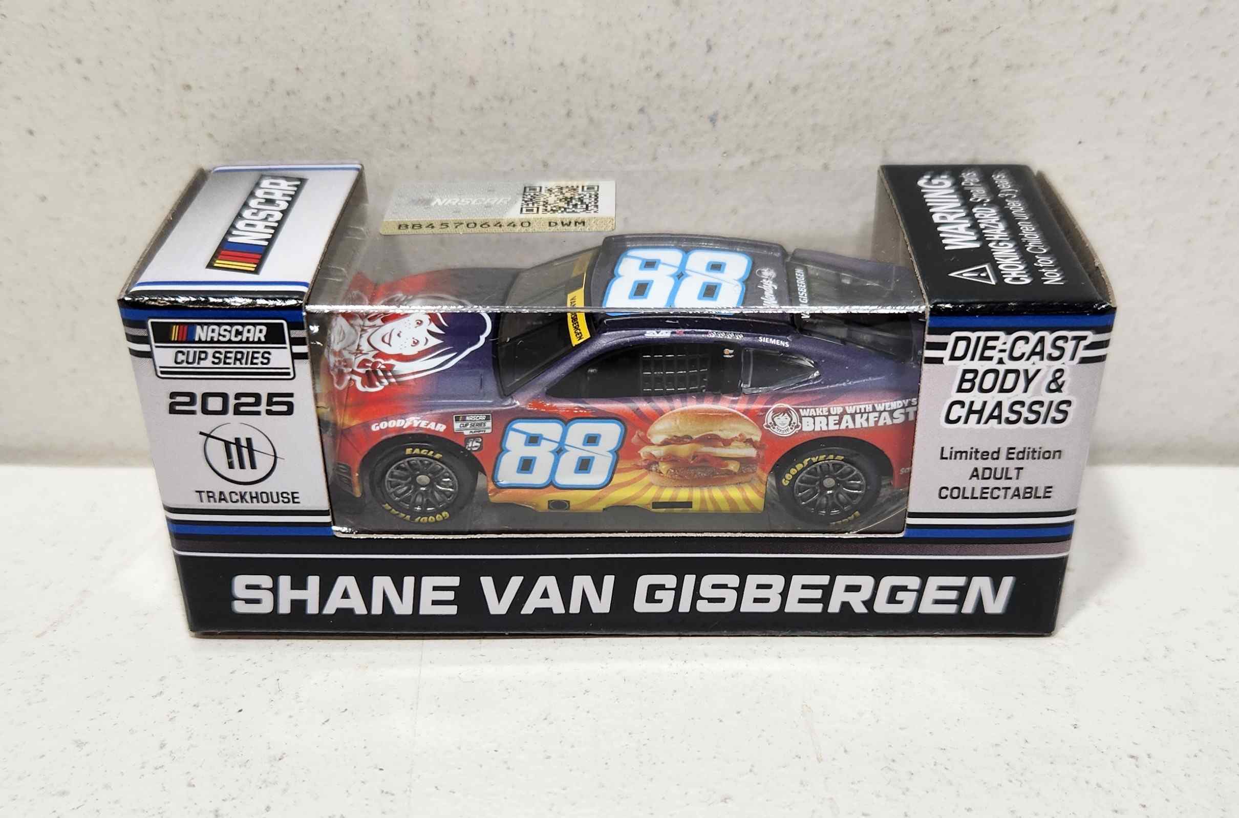 2025 Shane Van Gisbergen 1/64th Wendy's "Breakfast Baconator" Chevrolet