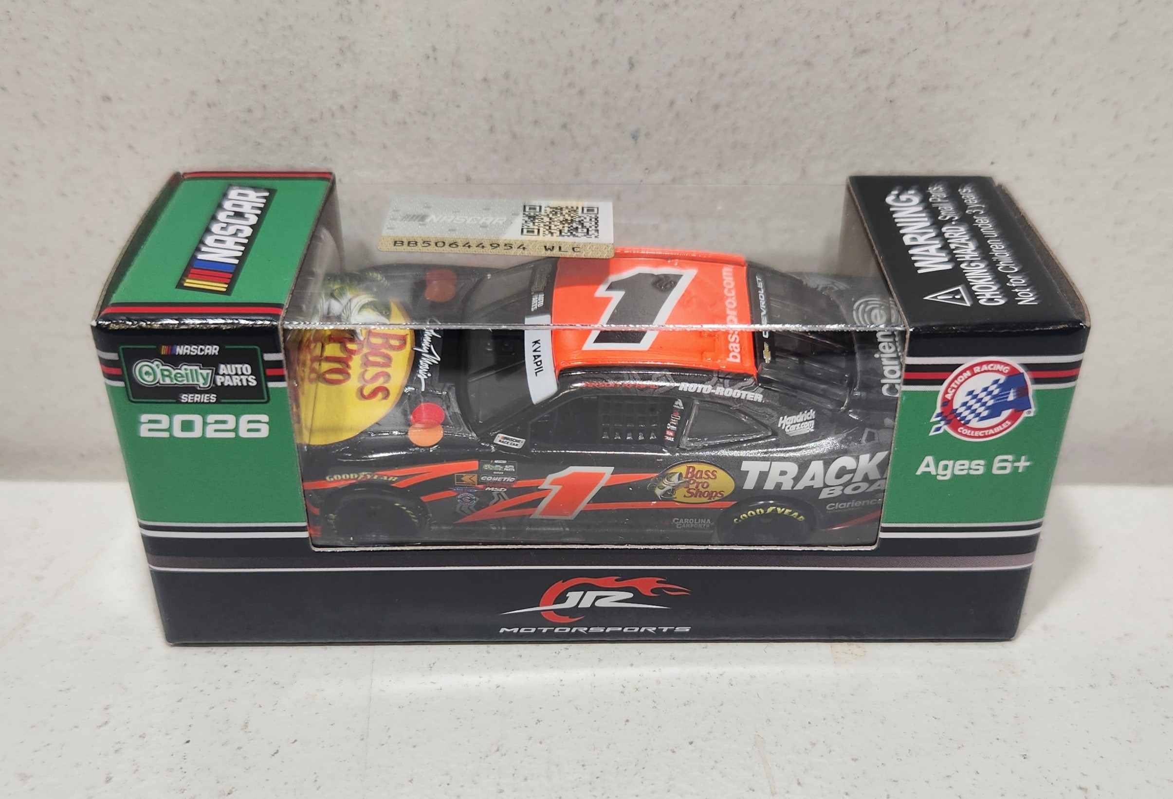2026 Carson Kvapil 1/64th Bass Pro Shops "Tracker Boats""O’Reilly Auto Parts Series"  Chevrolet