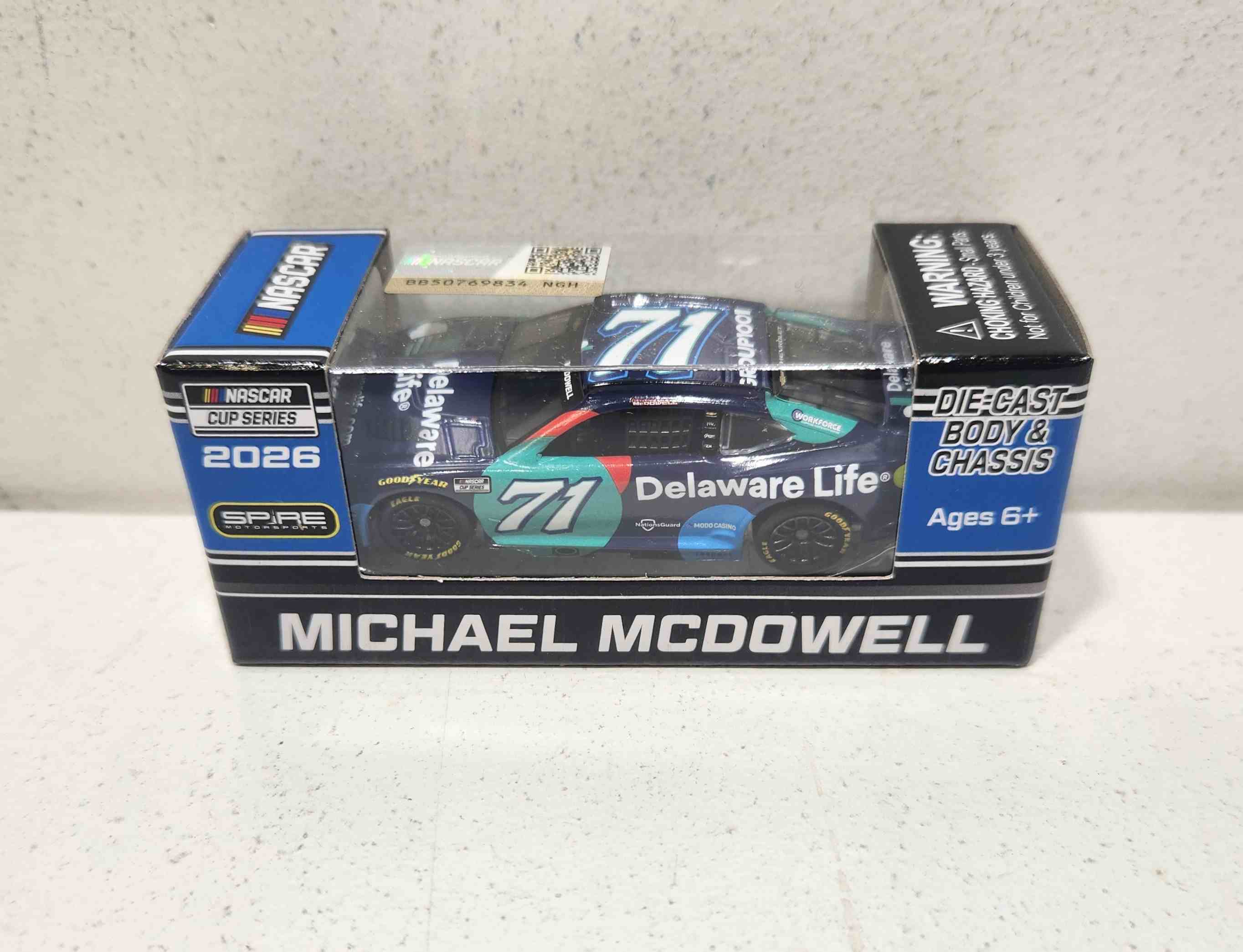 2026 Michael McDowell 1/64th Delaware Life Chevrolet