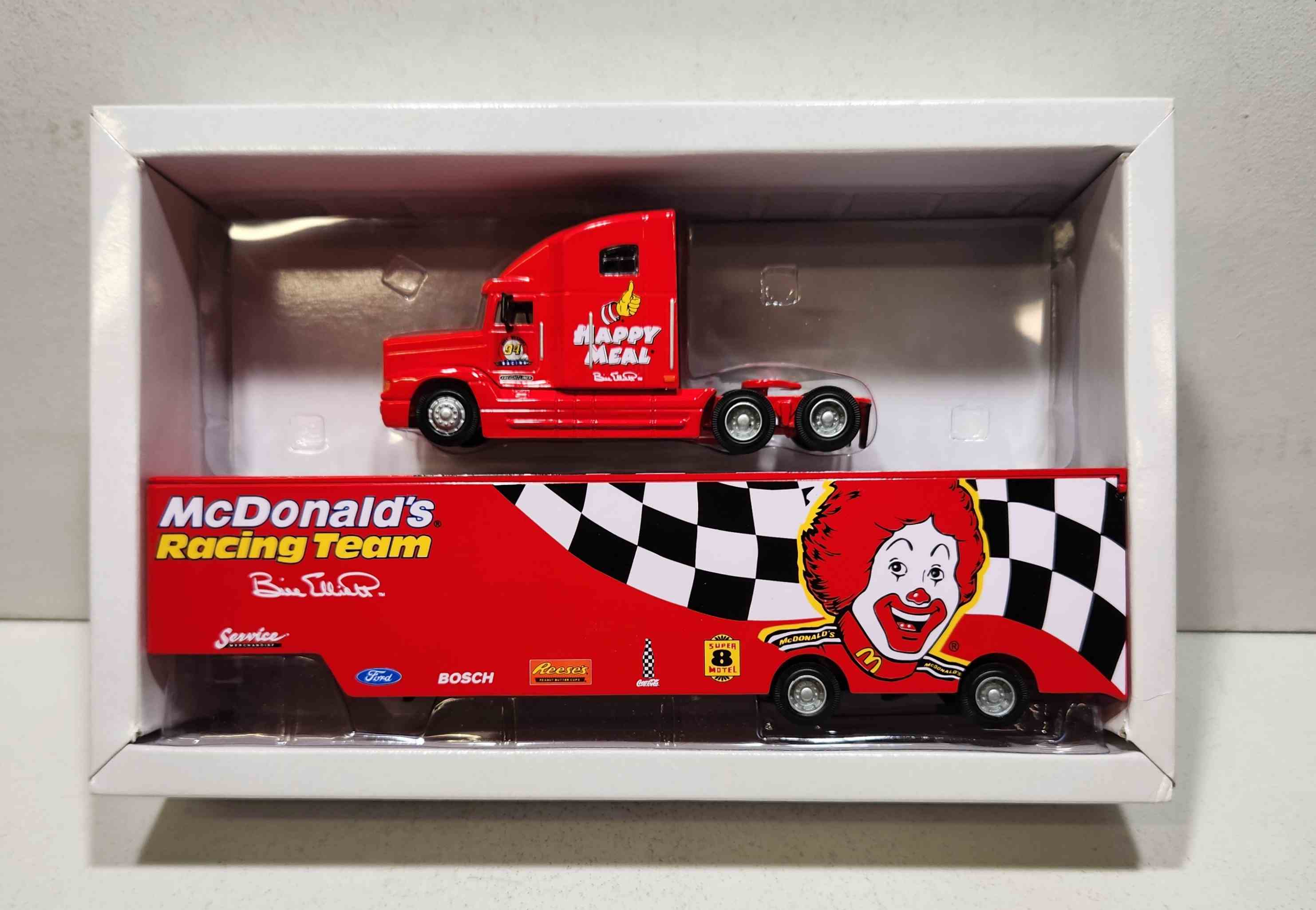 1999 Bill Elliott 1/64th McDonald's "Happy Meal" hauler