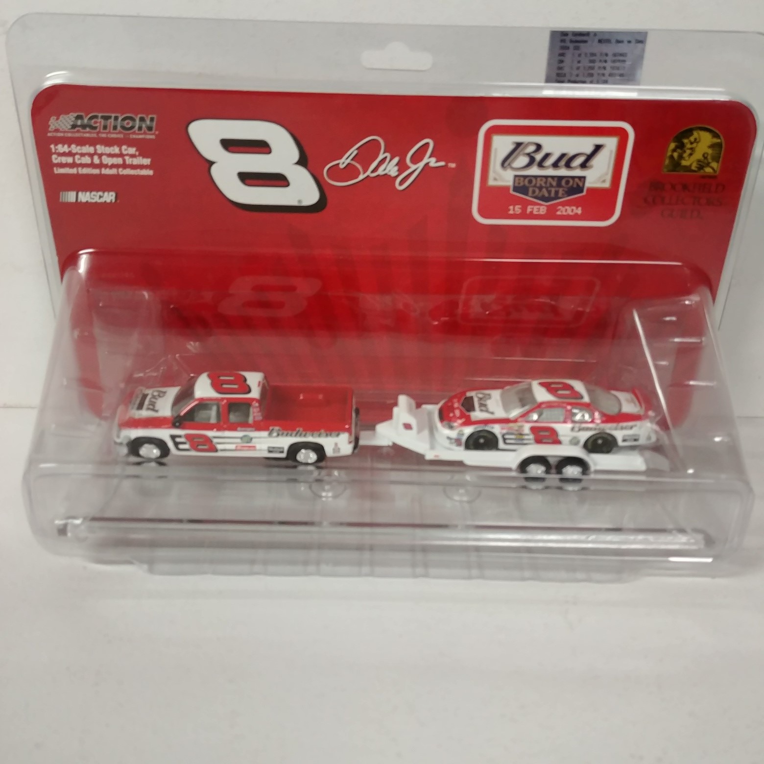 2004 Dale Earnhardt Jr 1/64th Budweiser "2/15/04 Born On Date" CCC 3-piece set by Brookfield