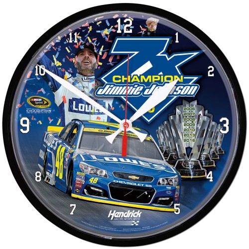2016 Jimmie Johnson Lowe's 7-Time Champion wall clock