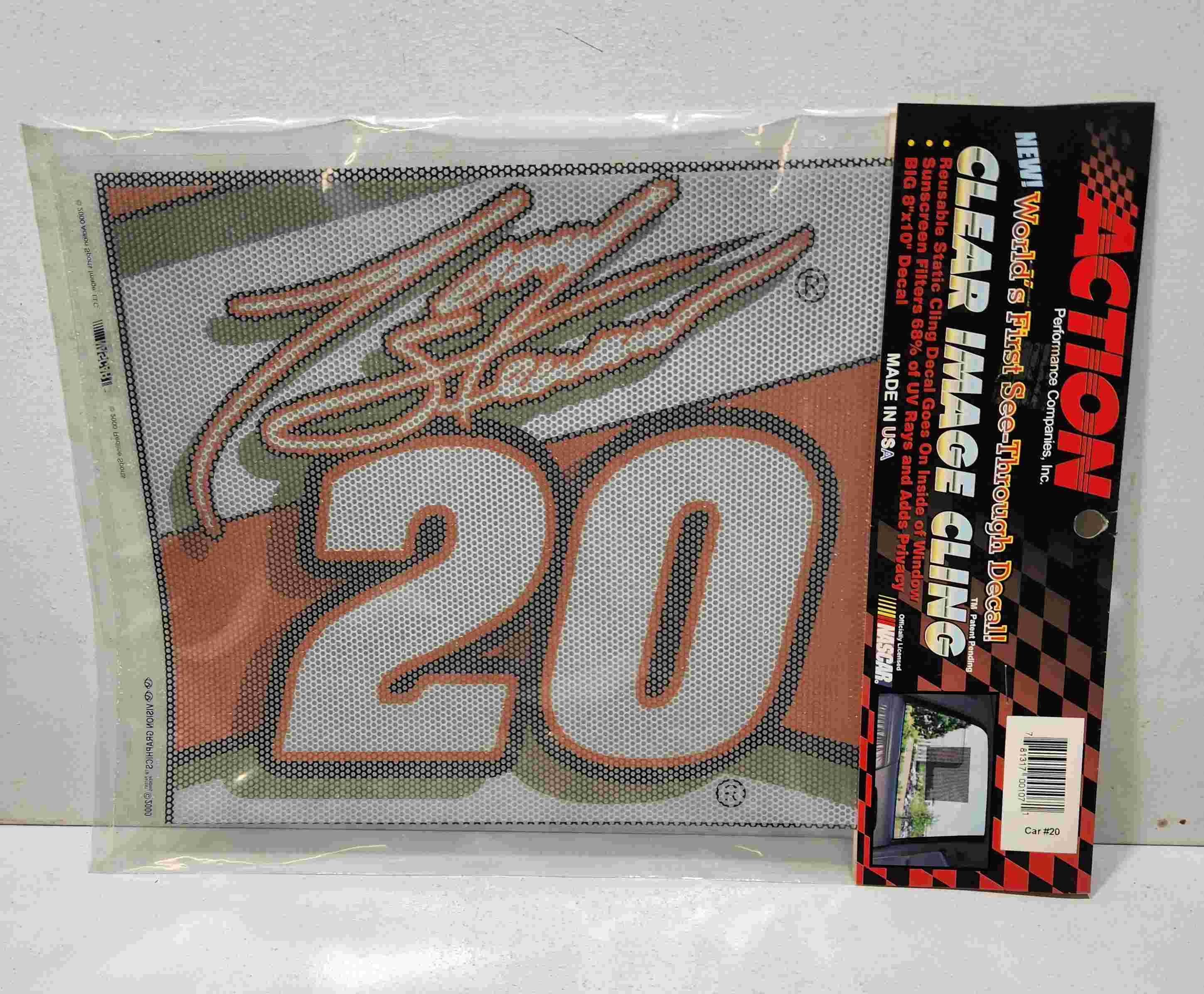 2000 Tony Stewart #20 Clear Image Cling
