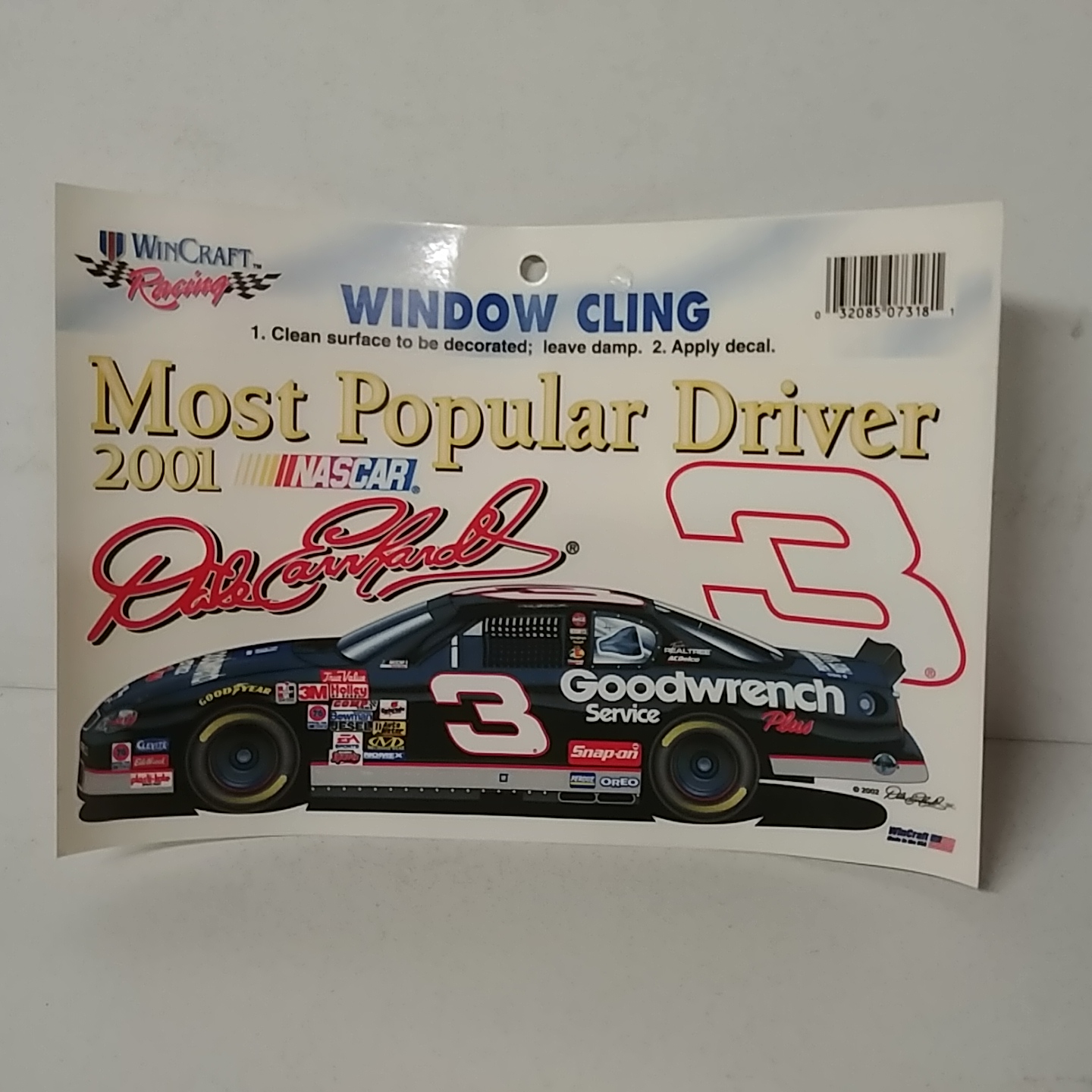 2001 Dale Earnhardt Goodwrench "Most Poplar Driver" window cling