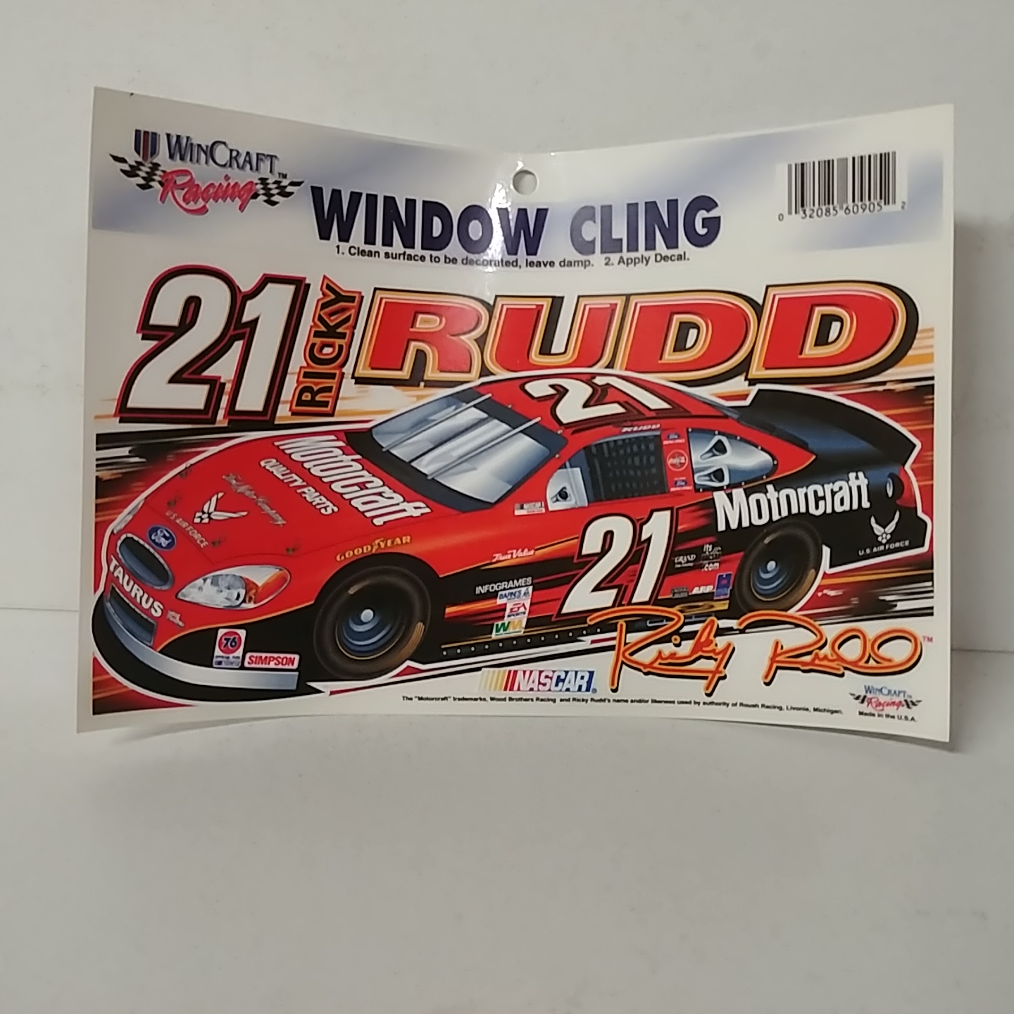 2003 Ricky Rudd Motorcraft window cling