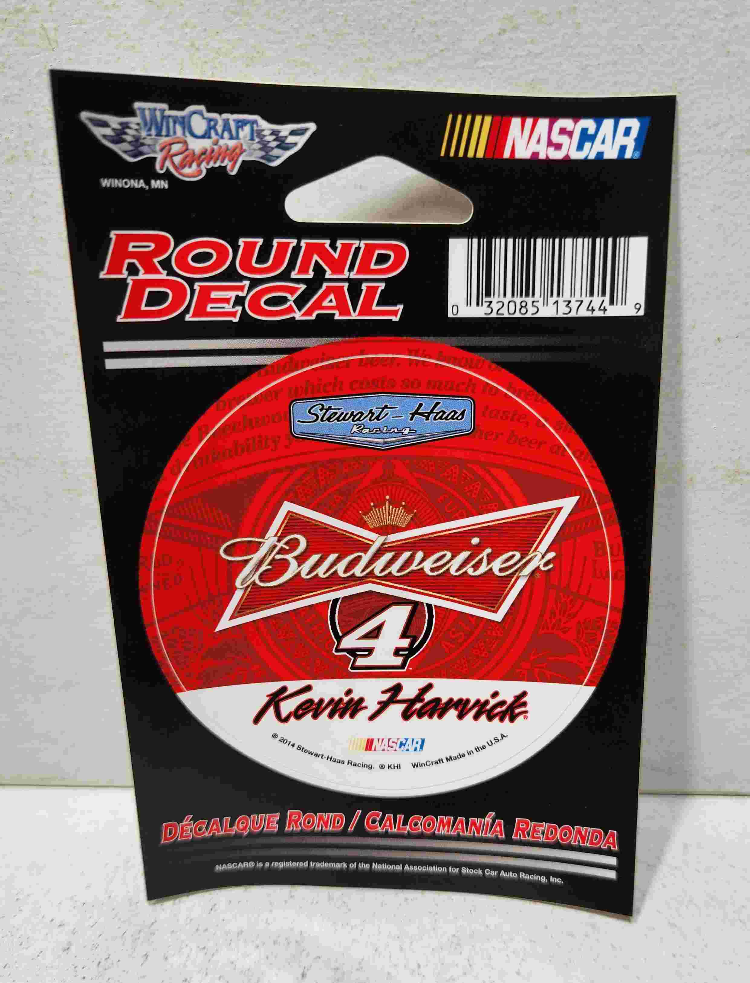 2014 Kevin Harvick Budweiser 3" Round Decal