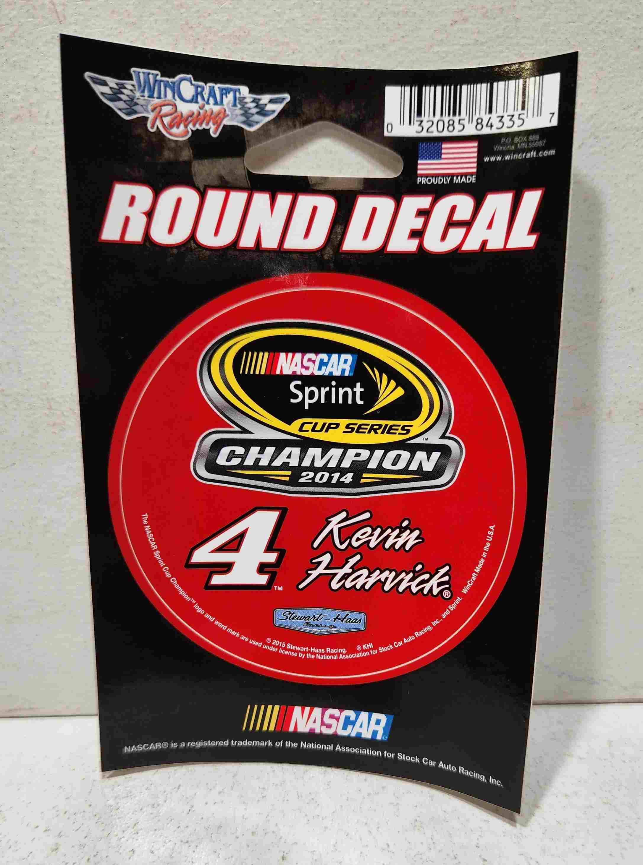 2014 Kevin Harvick Sprint Cup Champion 3" Round Decal