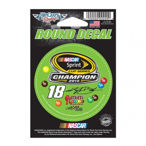 2015 Kyle Busch M&M's "Sprint Cup Champion" 3X3 Decal