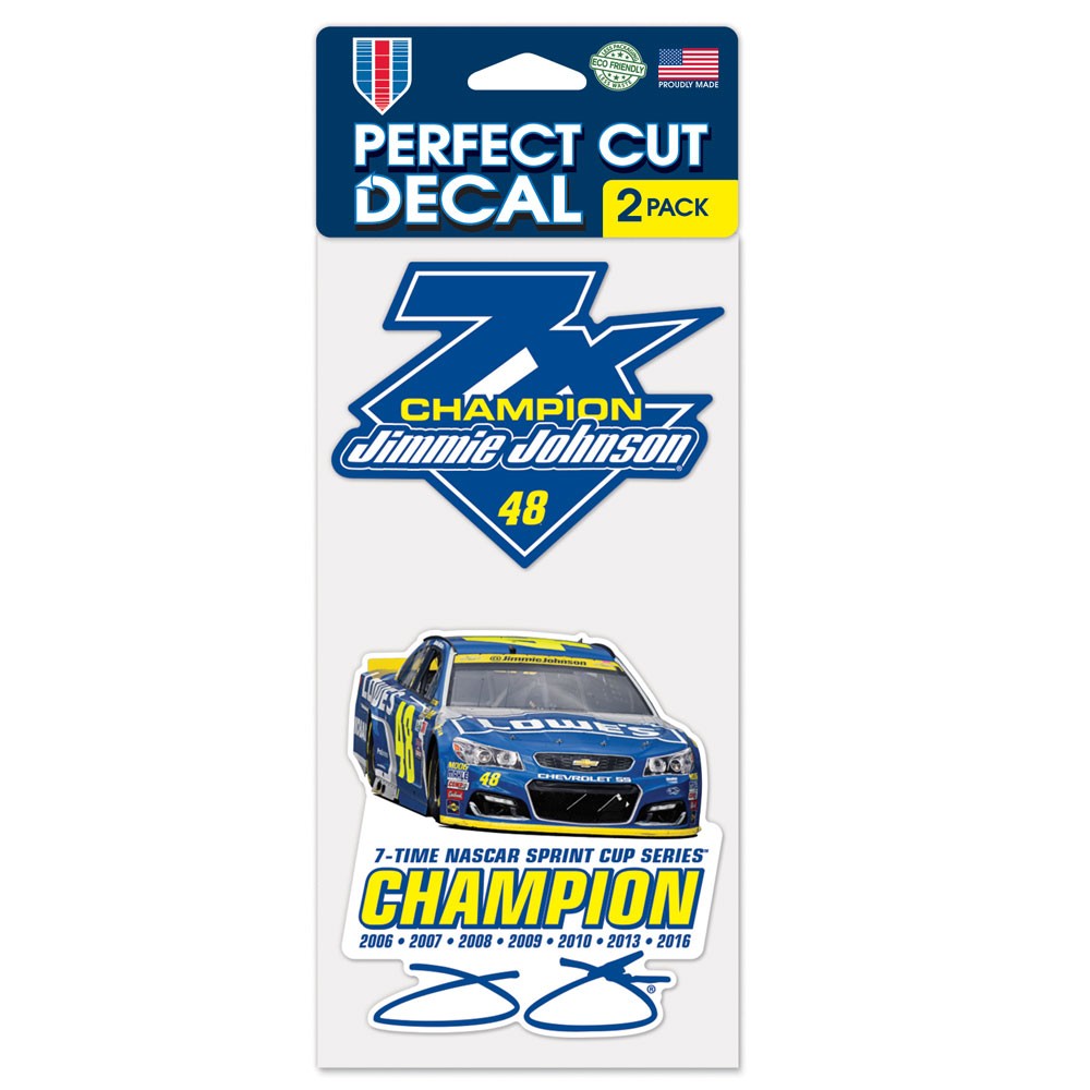 2016 Jimmie Johnson Lowe's 7-Time Champion Perfect Cut Decal Set Of Two 