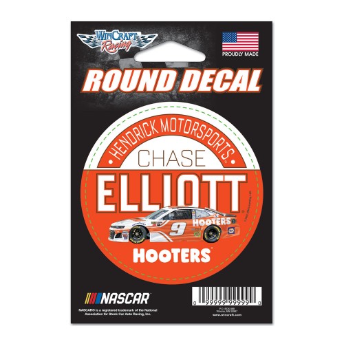 2018 Chase Elliott Hooters 3" round decal