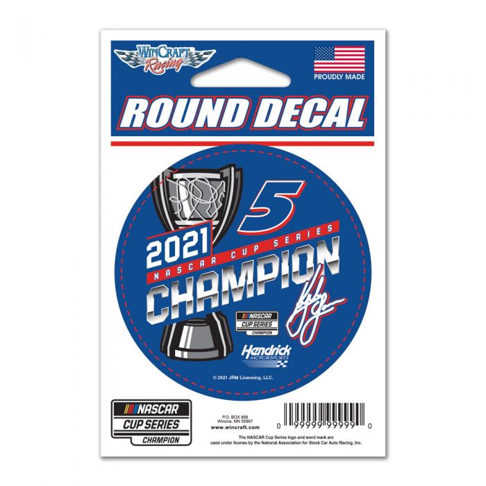 2021 Kyle Larson HendrickCars.com "NASCAR Cup Series Champion" 3" round decal