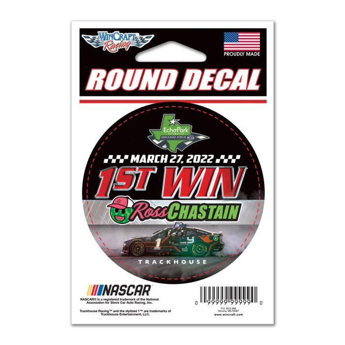2022 Ross Chastain 1st Win 3" round decal