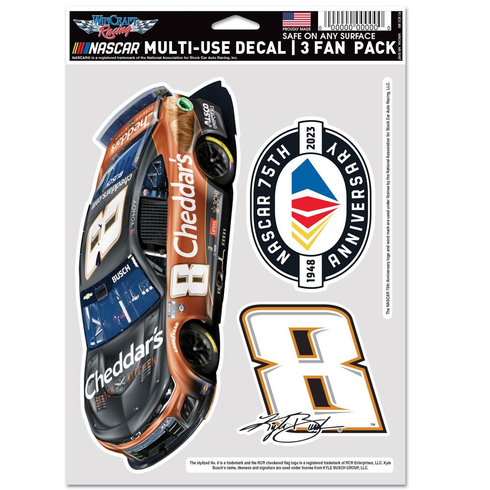 2023 Kyle Busch Cheedars Multi Use 3 pack decals