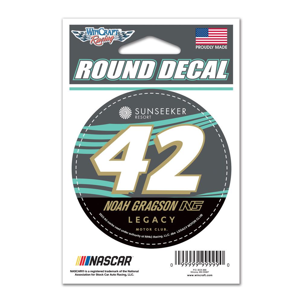 2023 Noah Gragson SunSeeker Resort Legacy 3" round decal