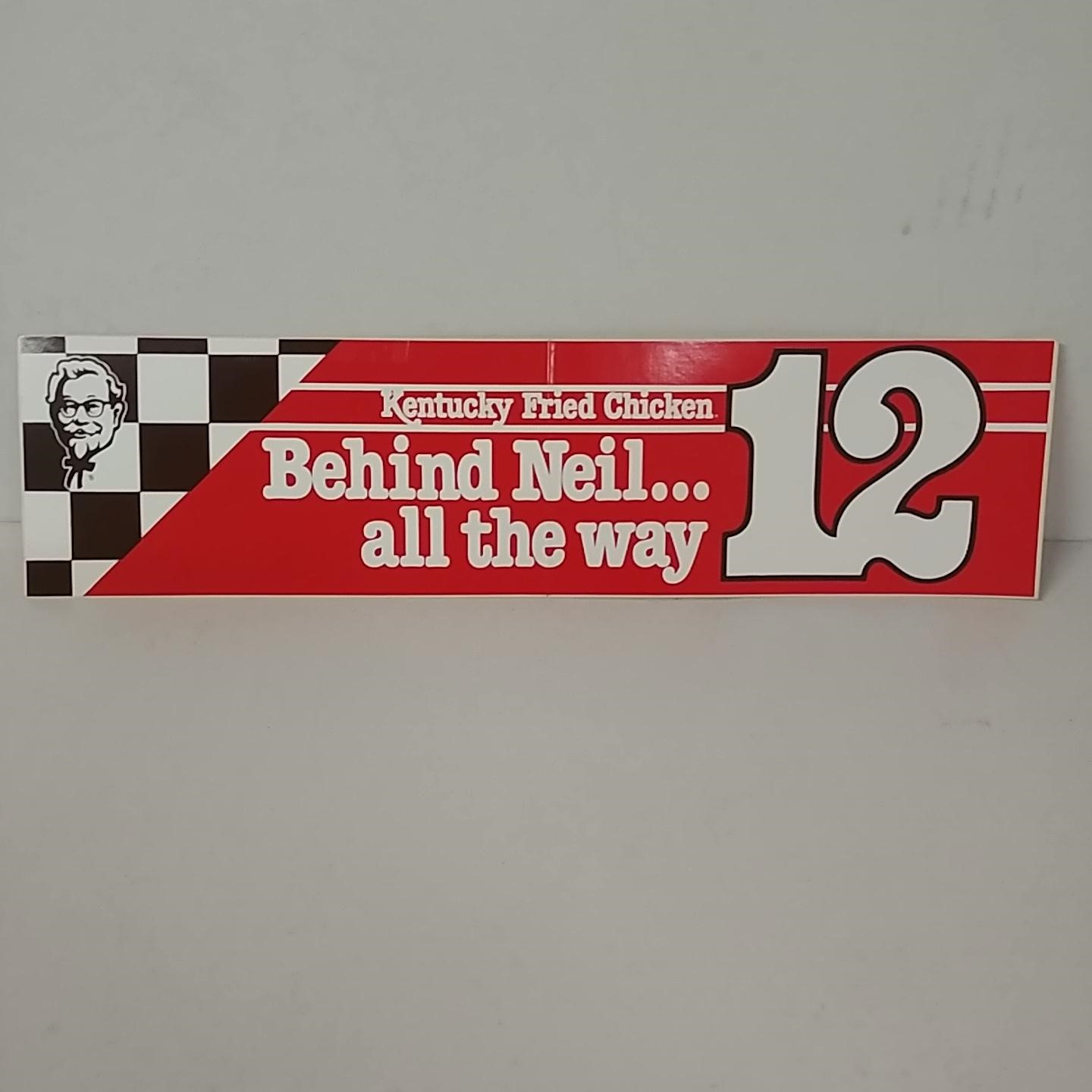 1985 Neil Bonnett Kentucky Fried Chicken bumper sticker