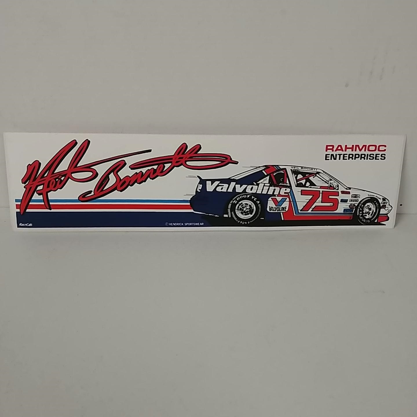 1987 Neil Bonnett Valvoline bumper sticker