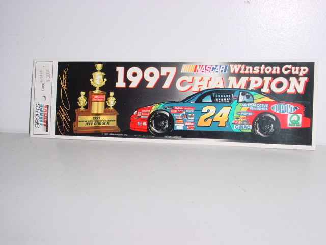 1997 Jeff Gordon Dupont Winston Cup Champion Bumper Sticker