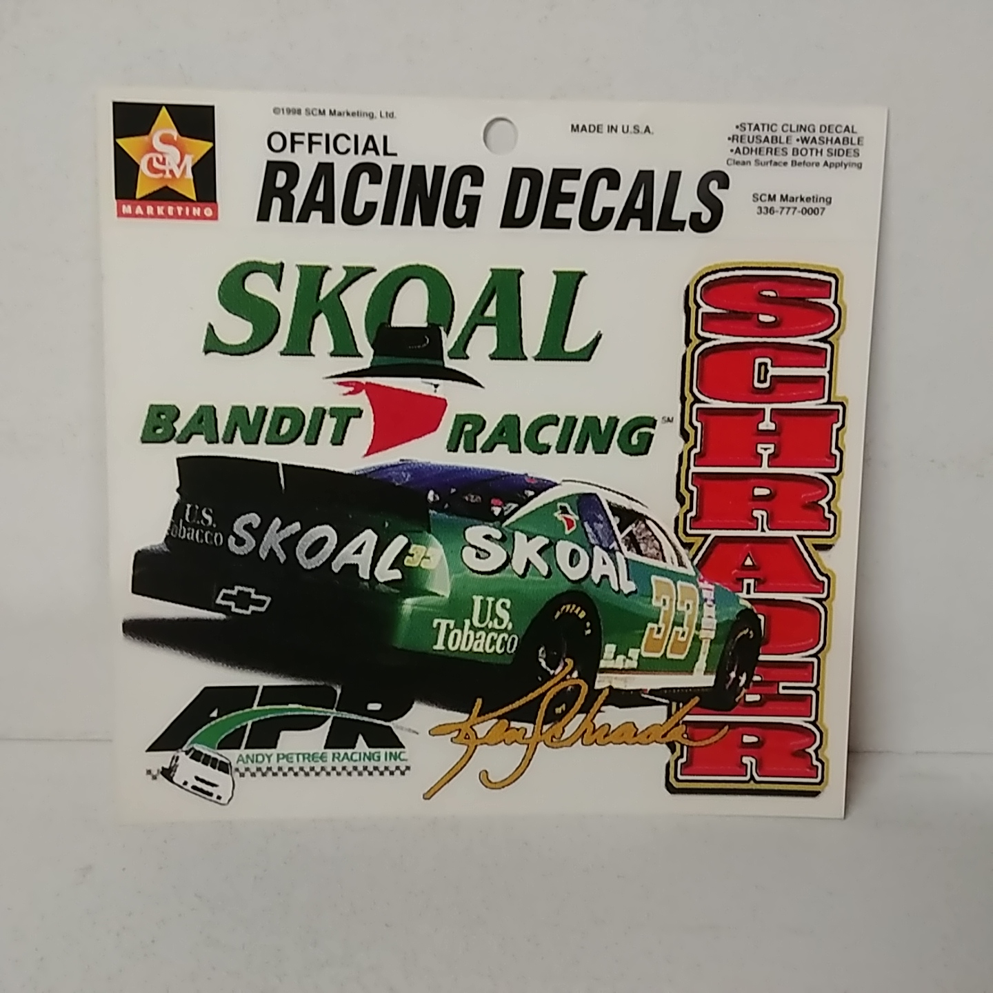 1998 Ken Schrader Skoal static cling