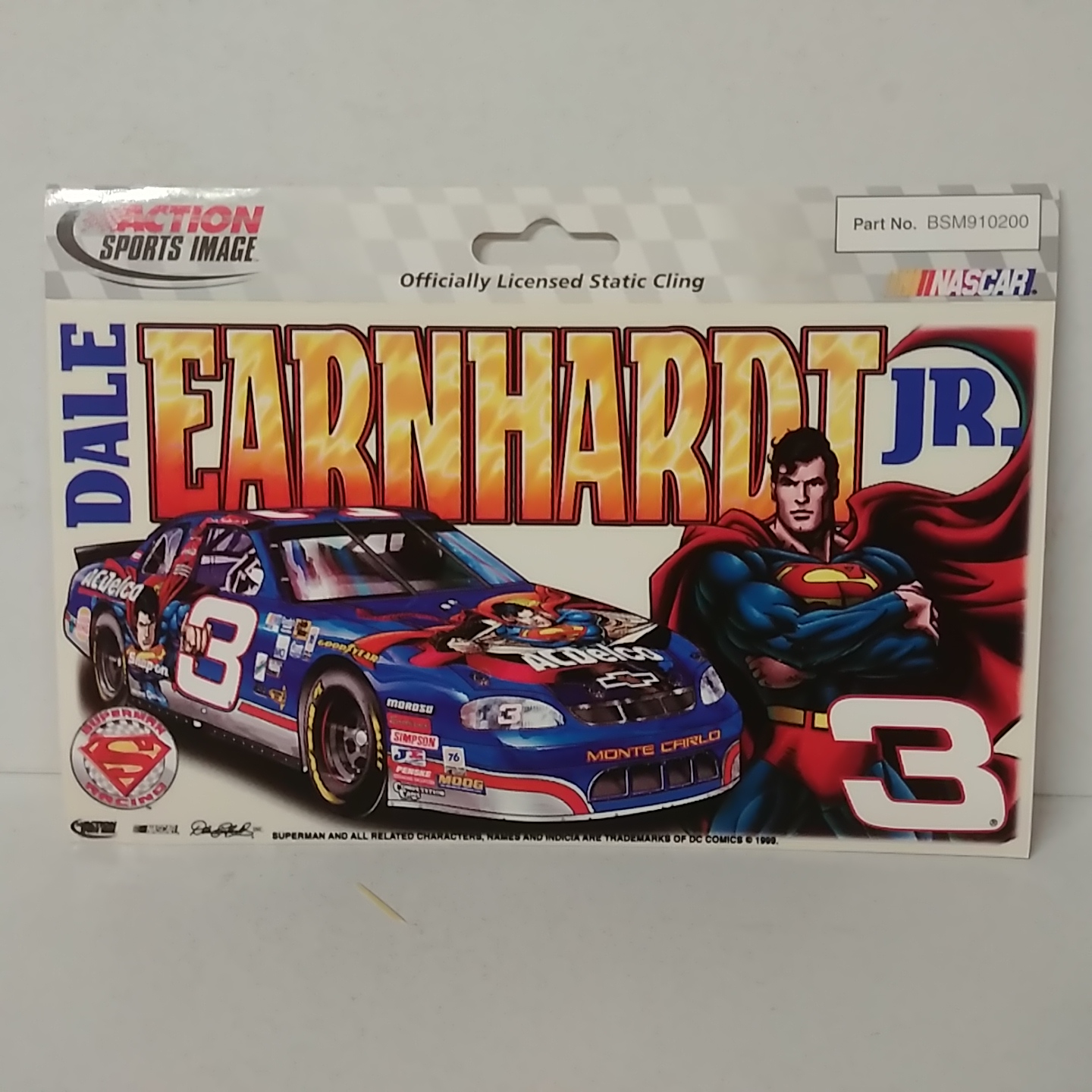 1999 Dale Earnhardt Jr AC Delco "Superman" static cling