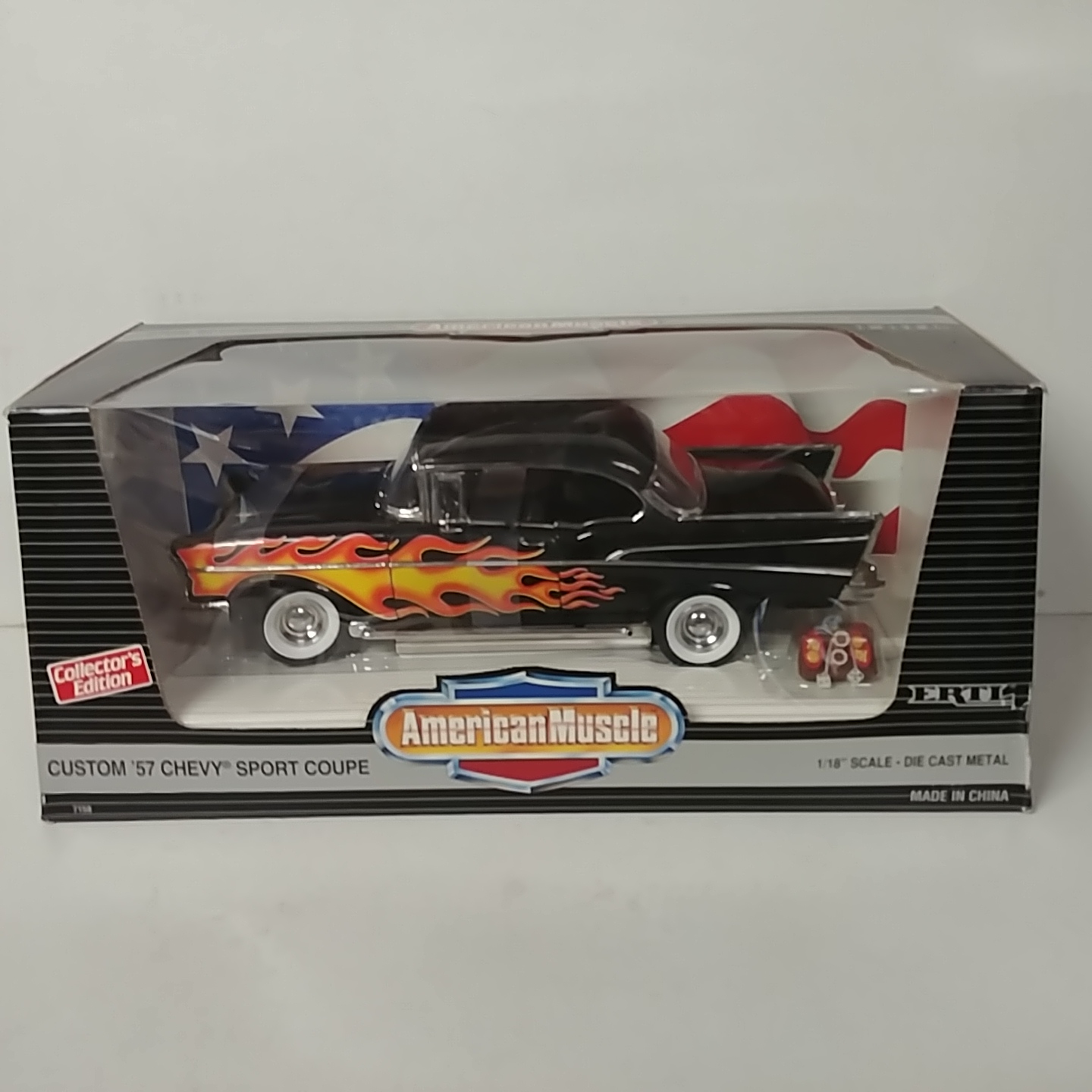1957 Chevrolet 1/18th Sport Coupe Black with Flames