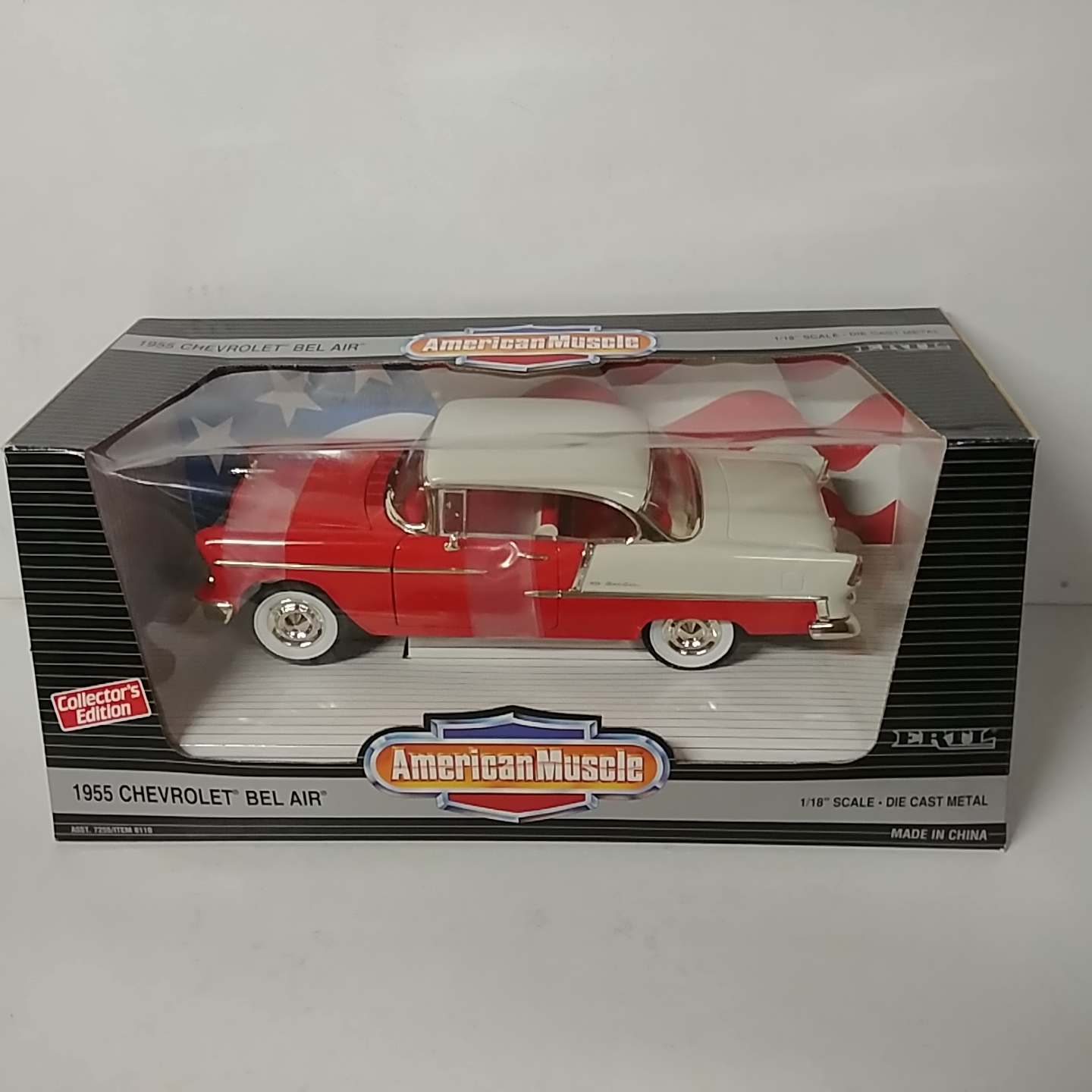 1955 Chevrolet 1/18th Bel Air Red and White