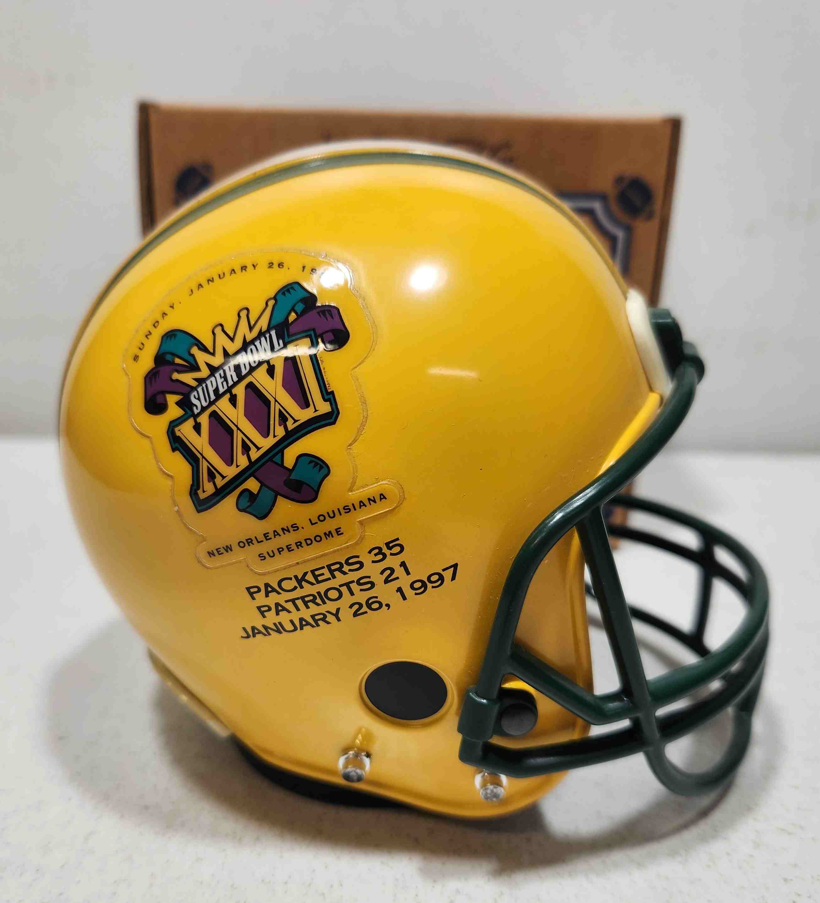 1997 Green Bay Packers 1/3rd Super Bowl XXXI helmet bank