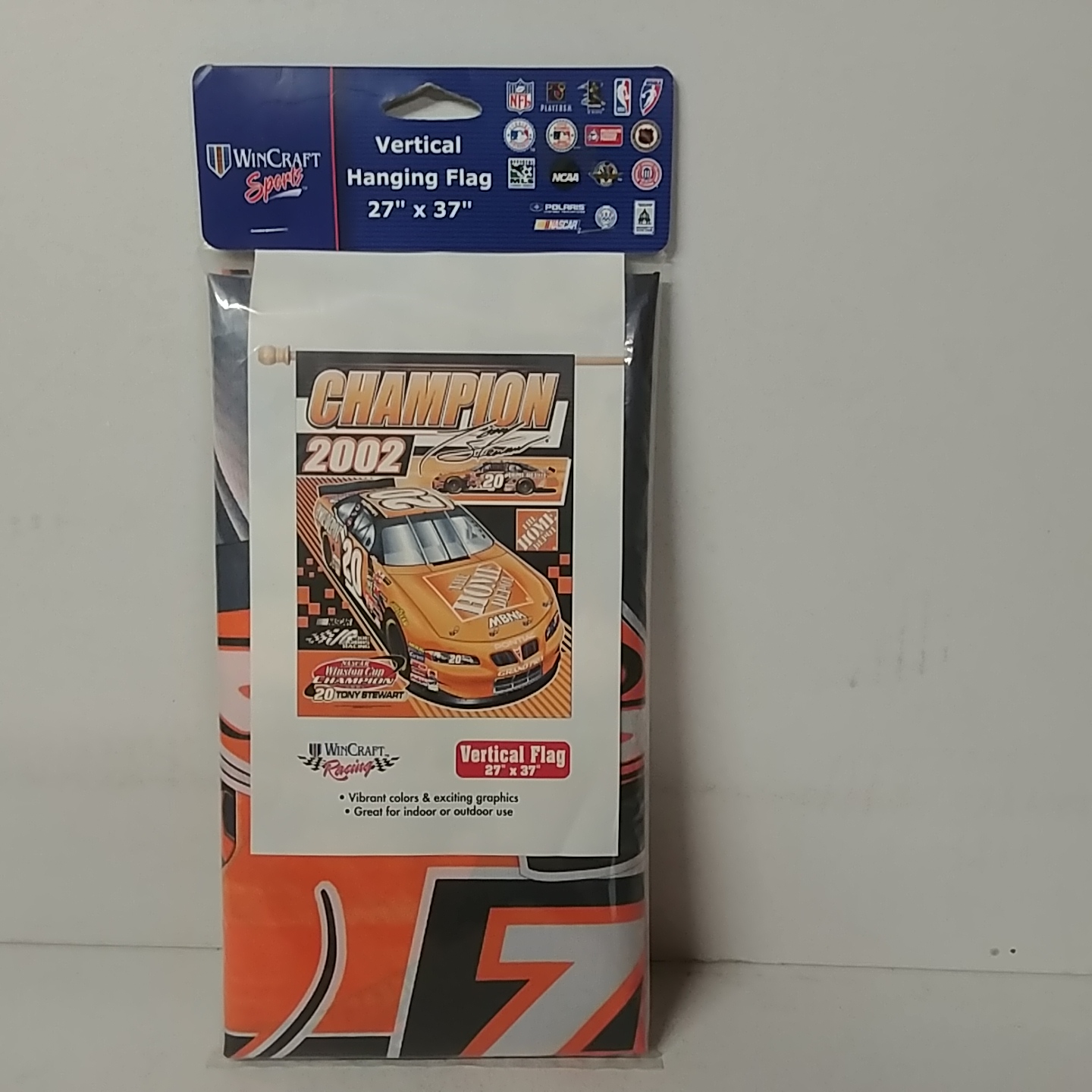 2002 Tony Stewart Home Depot "Winston Cup Champion" pole flag