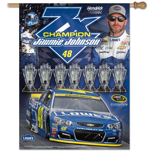 2016 Jimmie Johnson Lowe's "7-Time Champion" pole flag