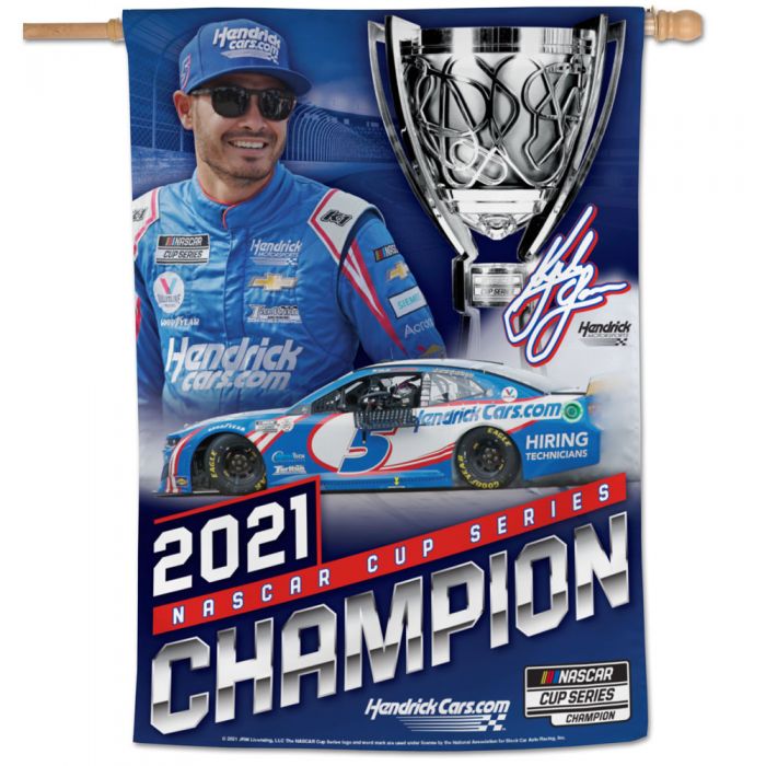 2021 Kyle Larson HendrickCars.com "NASCAR Cup Series Champion" pole flag