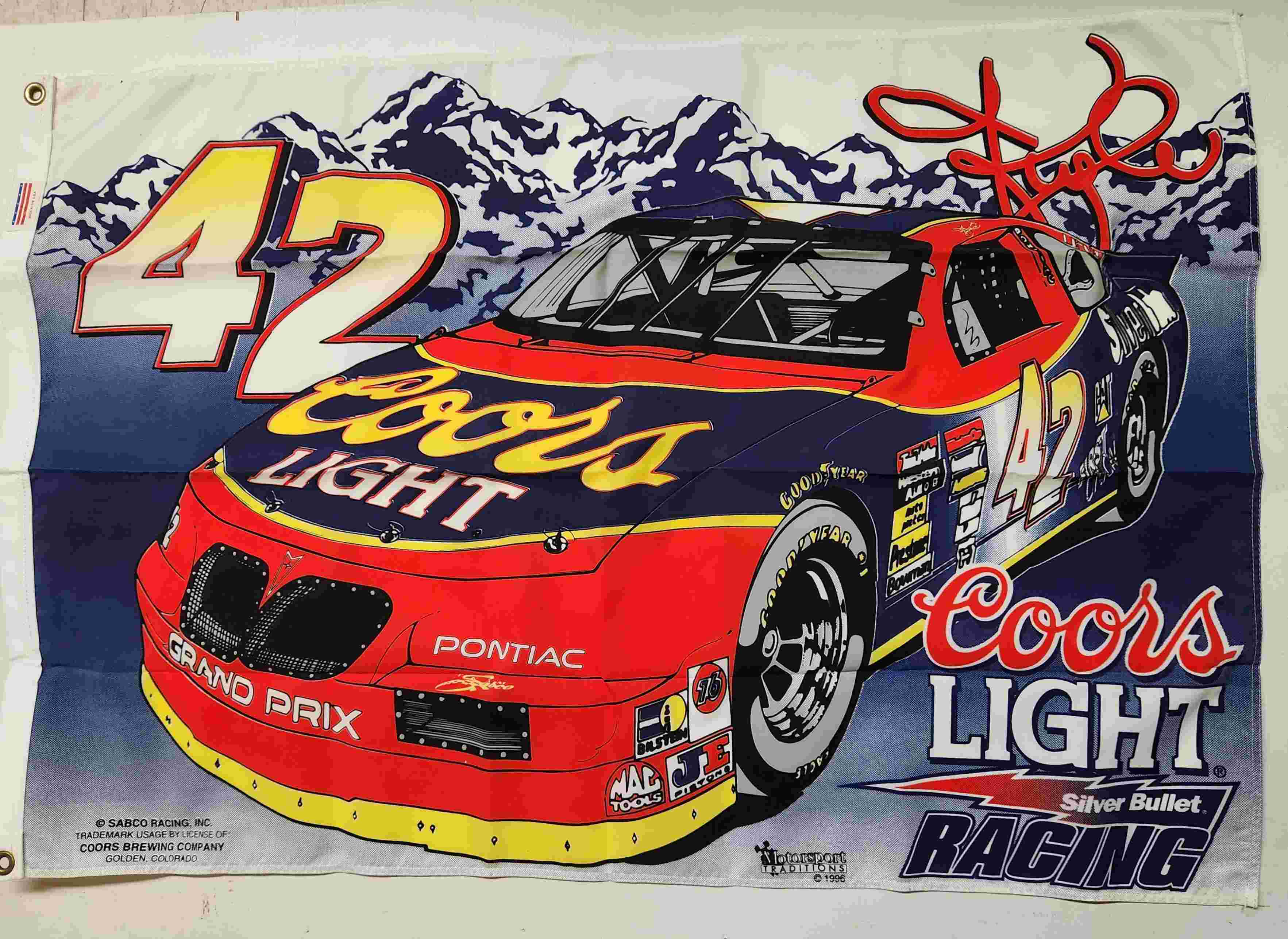 1996 Kyle Petty Coors Light fan flag