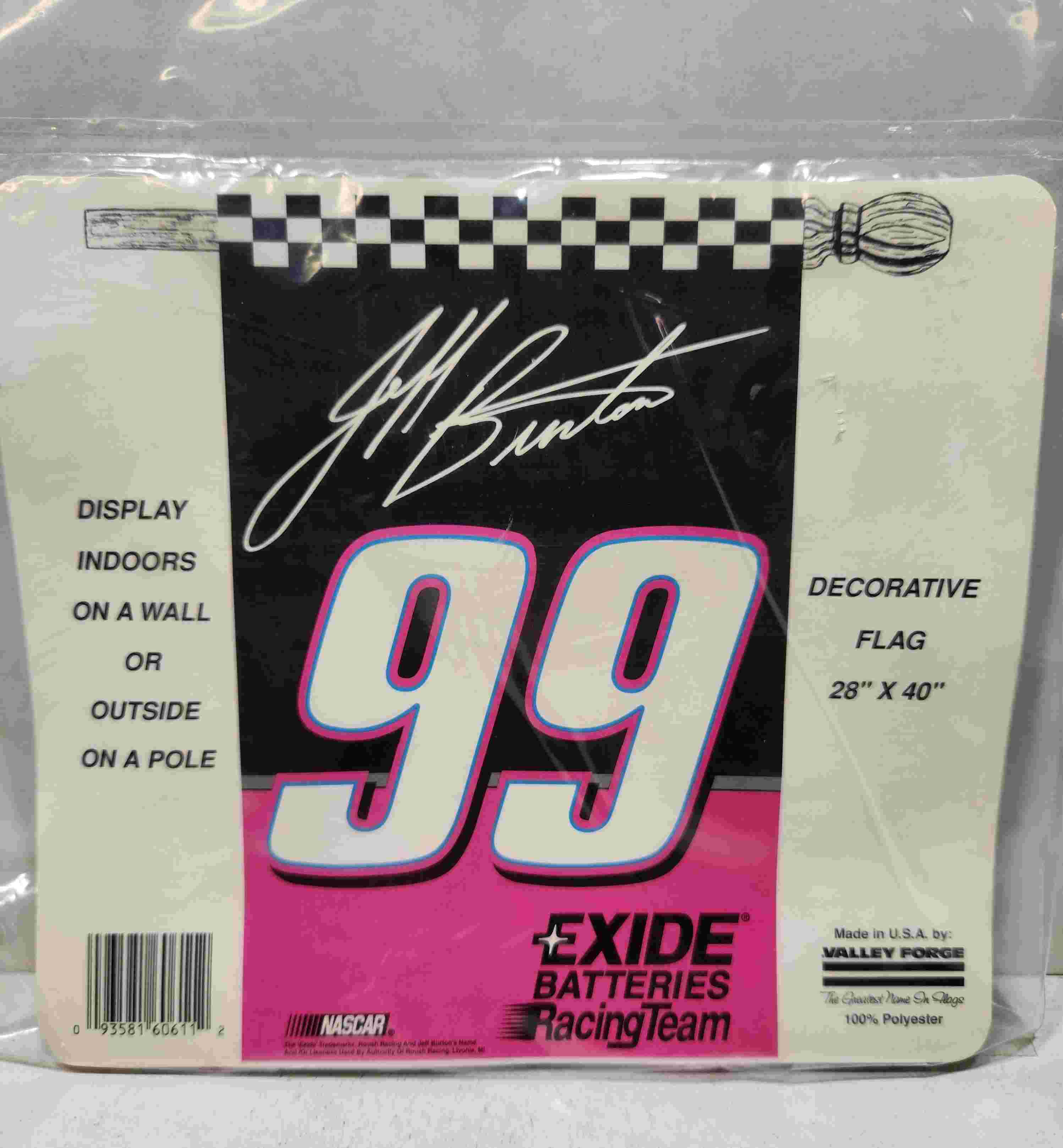 1997 Jeff Burton Exide Batteries pole flag