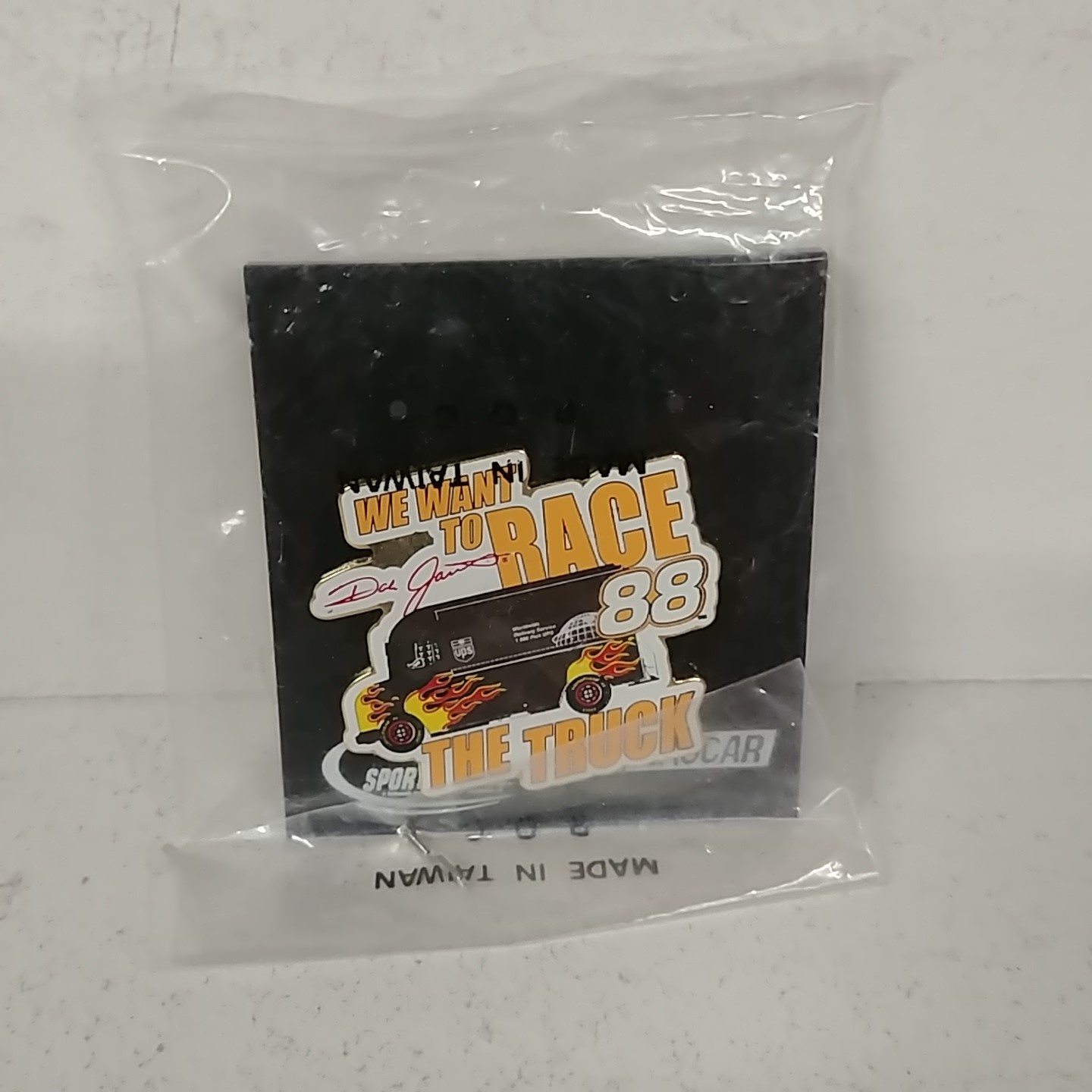 2001 Dale Jarrett UPS "We Want to Race the Truck" hatpin