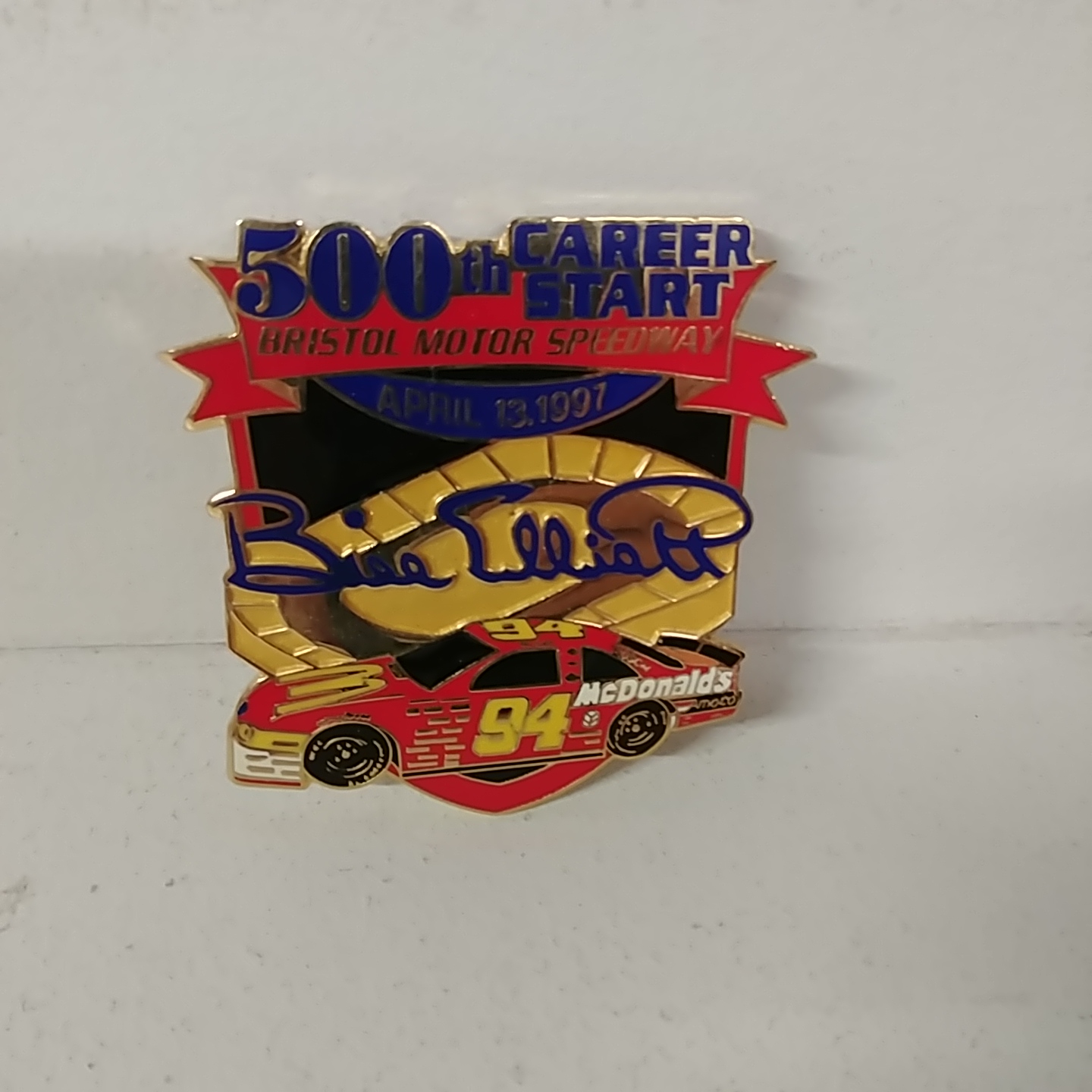 1997 Bill Elliott McDonald's "500 Start" hatpin
