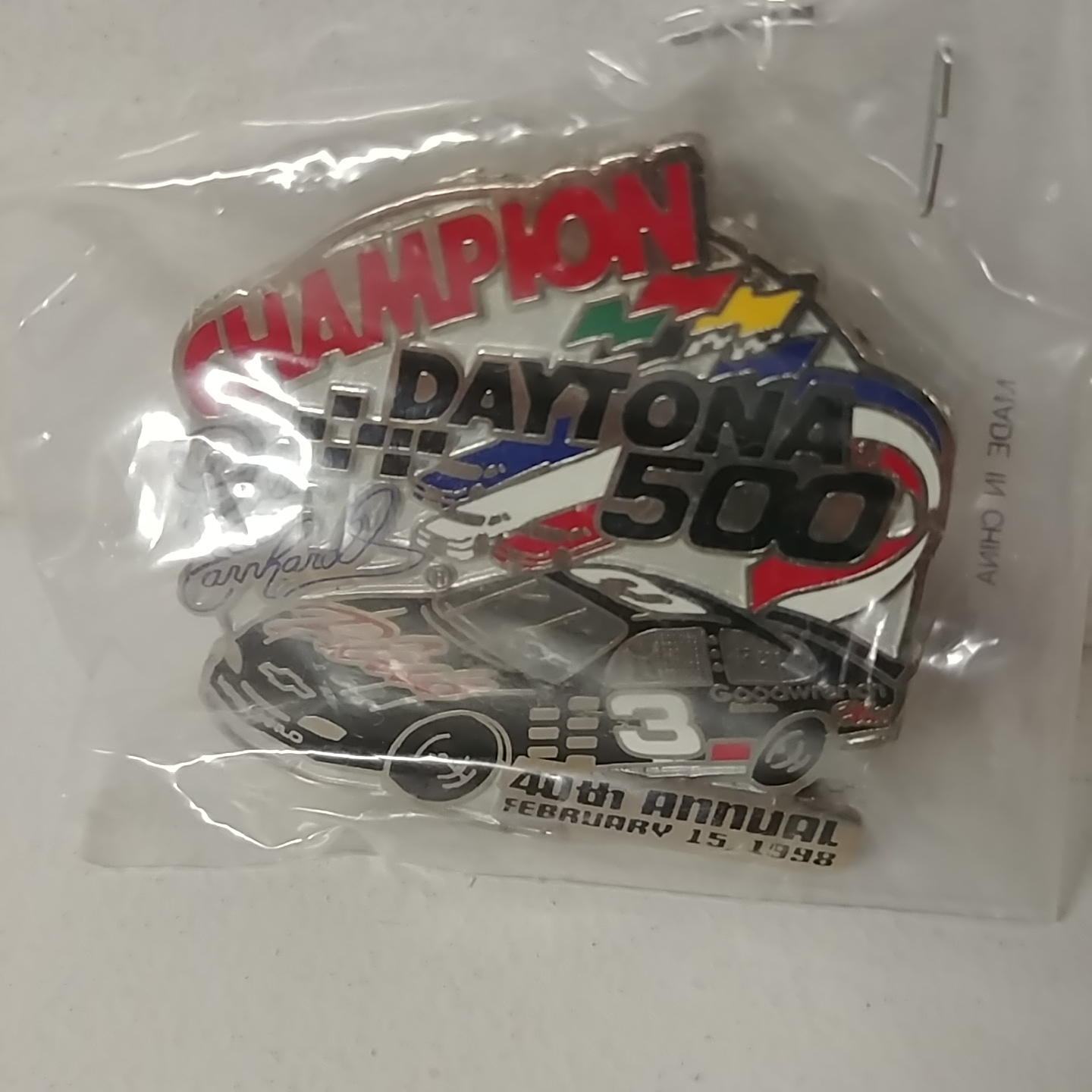 1998 Dale Earnhardt GMGW Plus "Daytona Win" hatpin