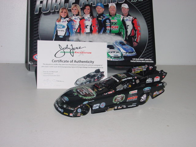 2010 John Force 1/24th "25th Anniversary" "Autographed" 15 Time Champion winning funny car