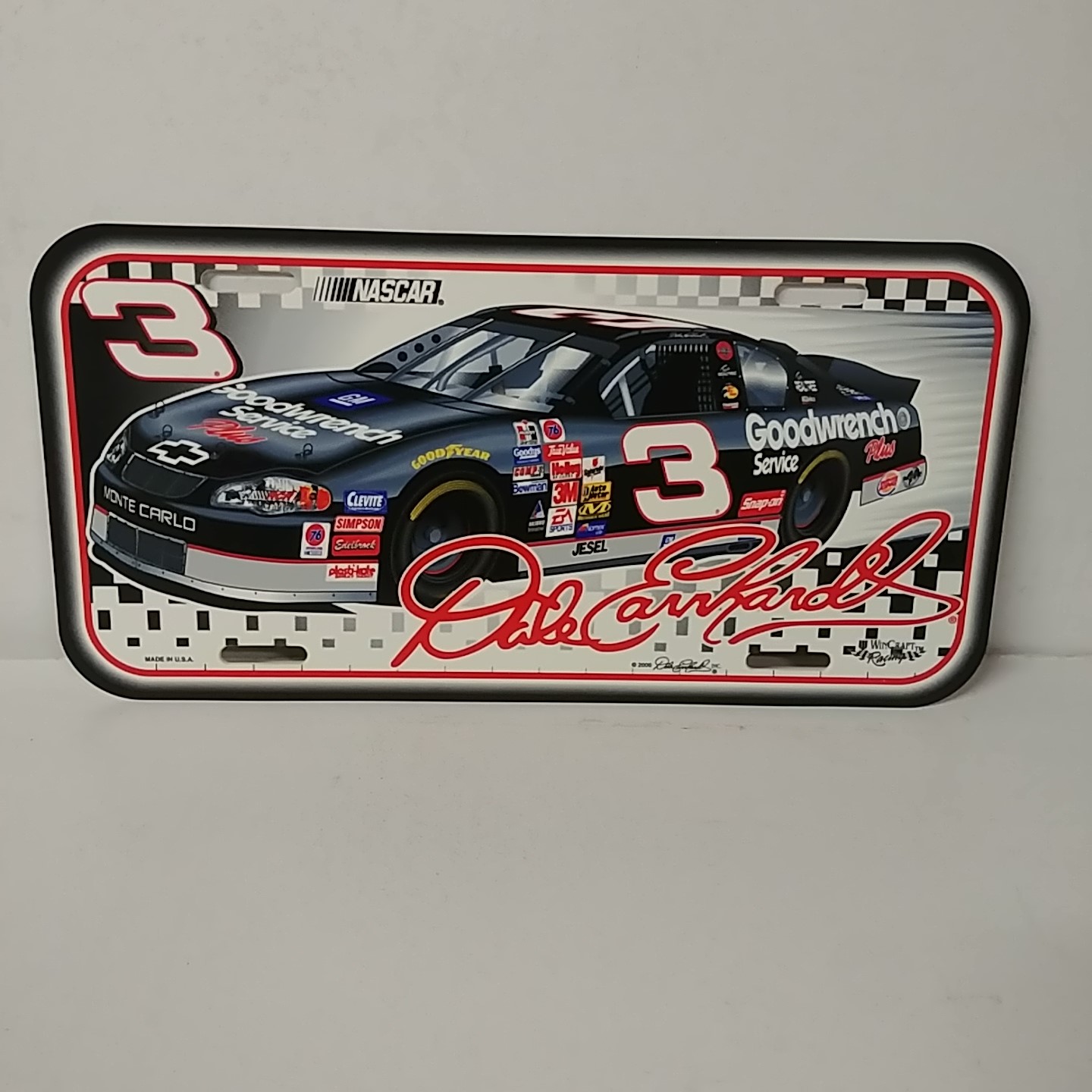 2000 Dale Earnhardt Goodwrench "Car" plastic license plate