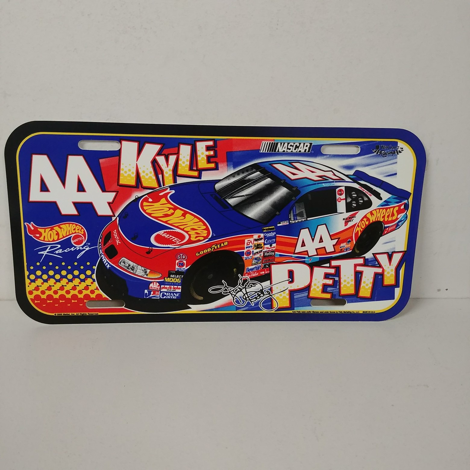 2000 Kyle Petty Hot Wheels plastic license plate