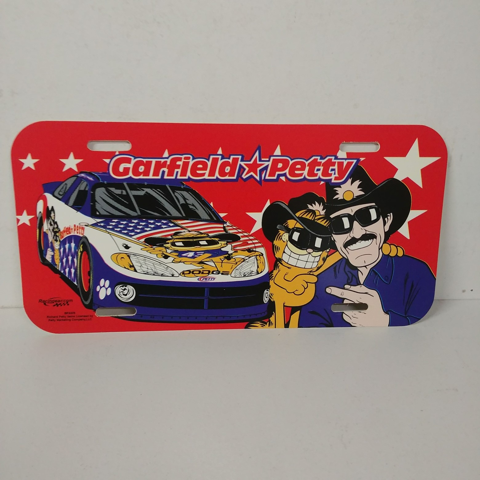 2002 Richard Petty Garfield and Petty plastic license plate