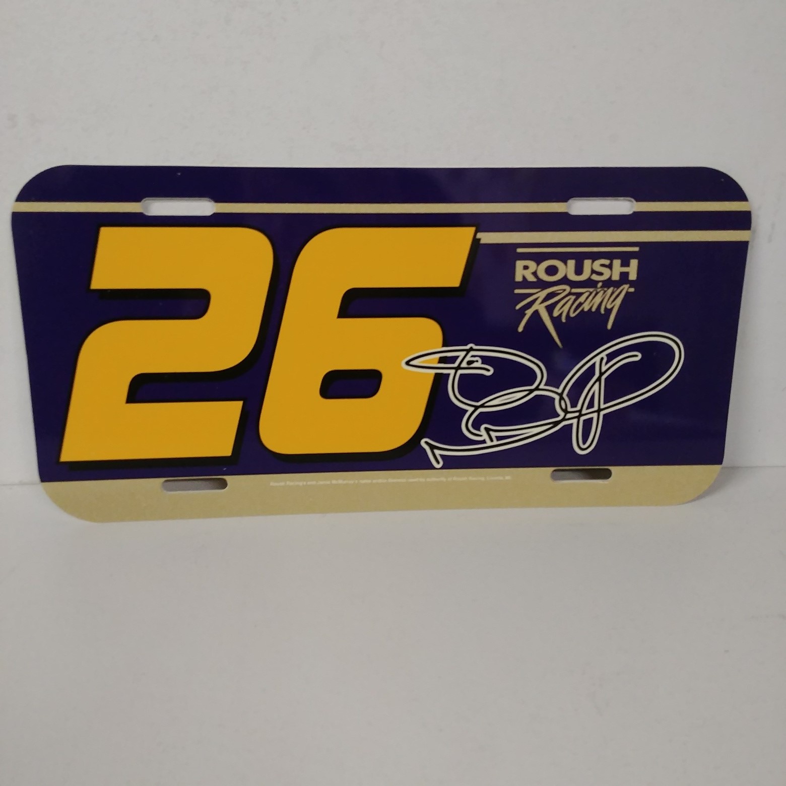 2006 Jamie McMurray "Big 26" plastic license plate