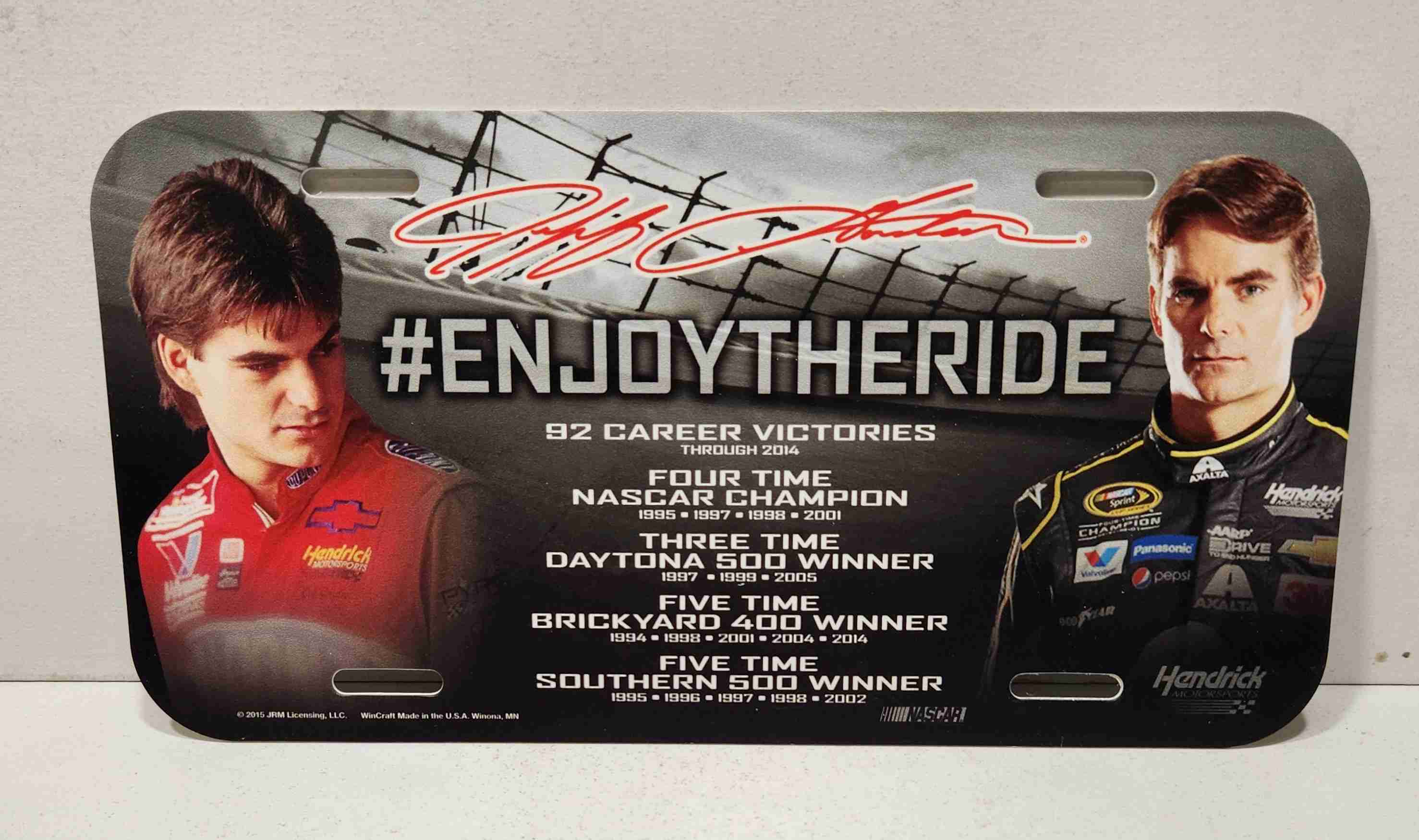 2015 Jeff Gordon "Retirement" plastic license plate