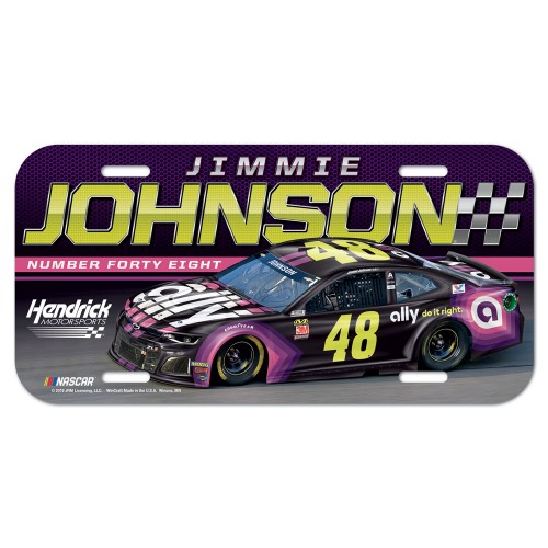 2019 Jimmie Johnson ally plastic license plate