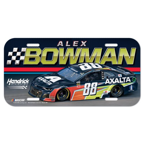 2019 Alex Bowman Axalta plastic license plate