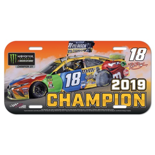 2019 Kyle Busch Monster Energy Series Champion plastic license plate