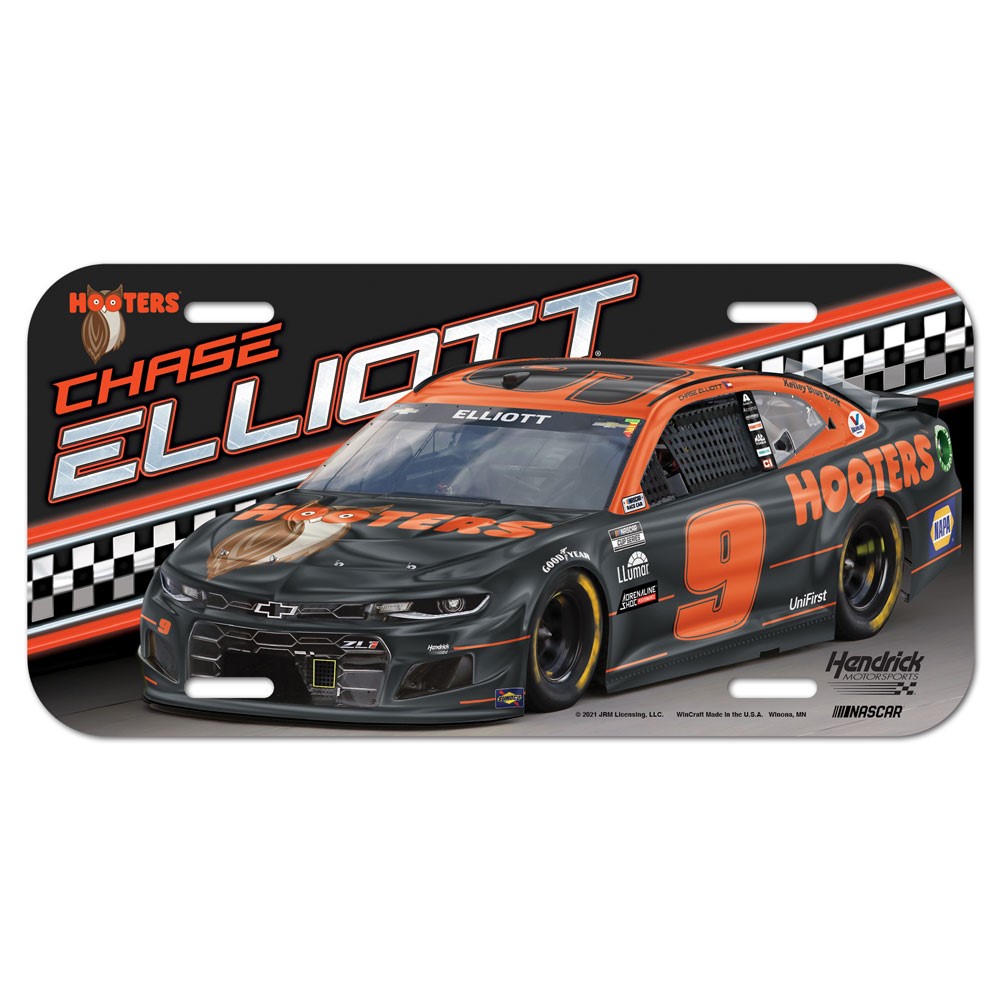 2021 Chase Elliott Hooters plastic license plate